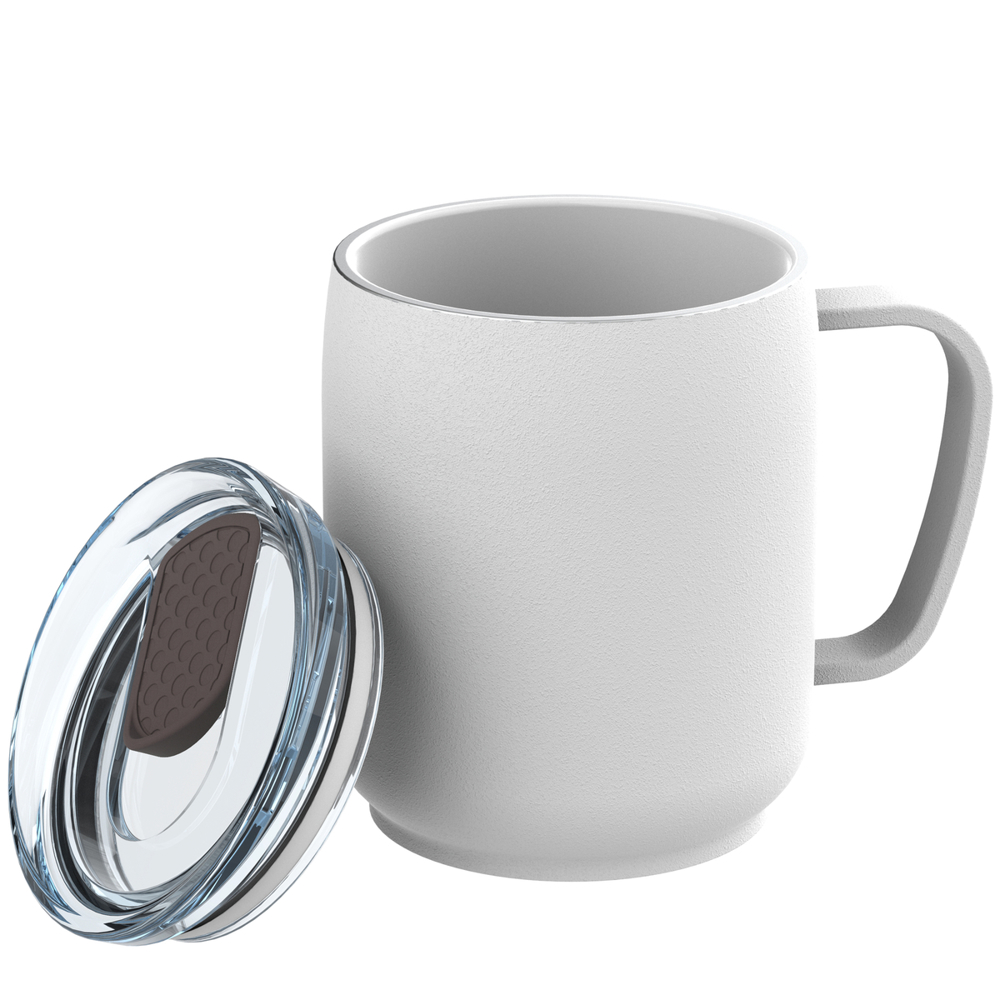 Thermobecher RETUMBLER-myNIZZA CERAMIC - braun, weiß, transparent