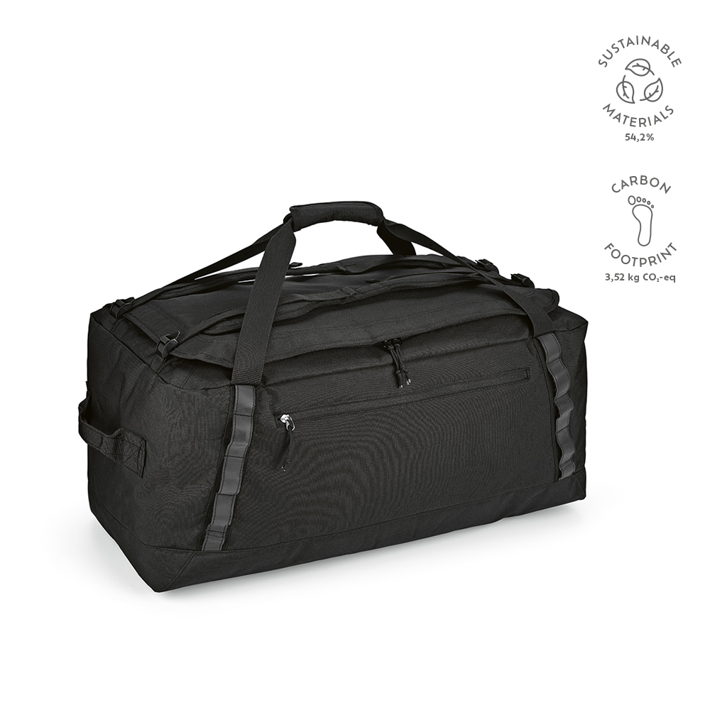 Sac sport São Paulo XL 75L rPET, bandes réfléchissantes - Vert - Noir
