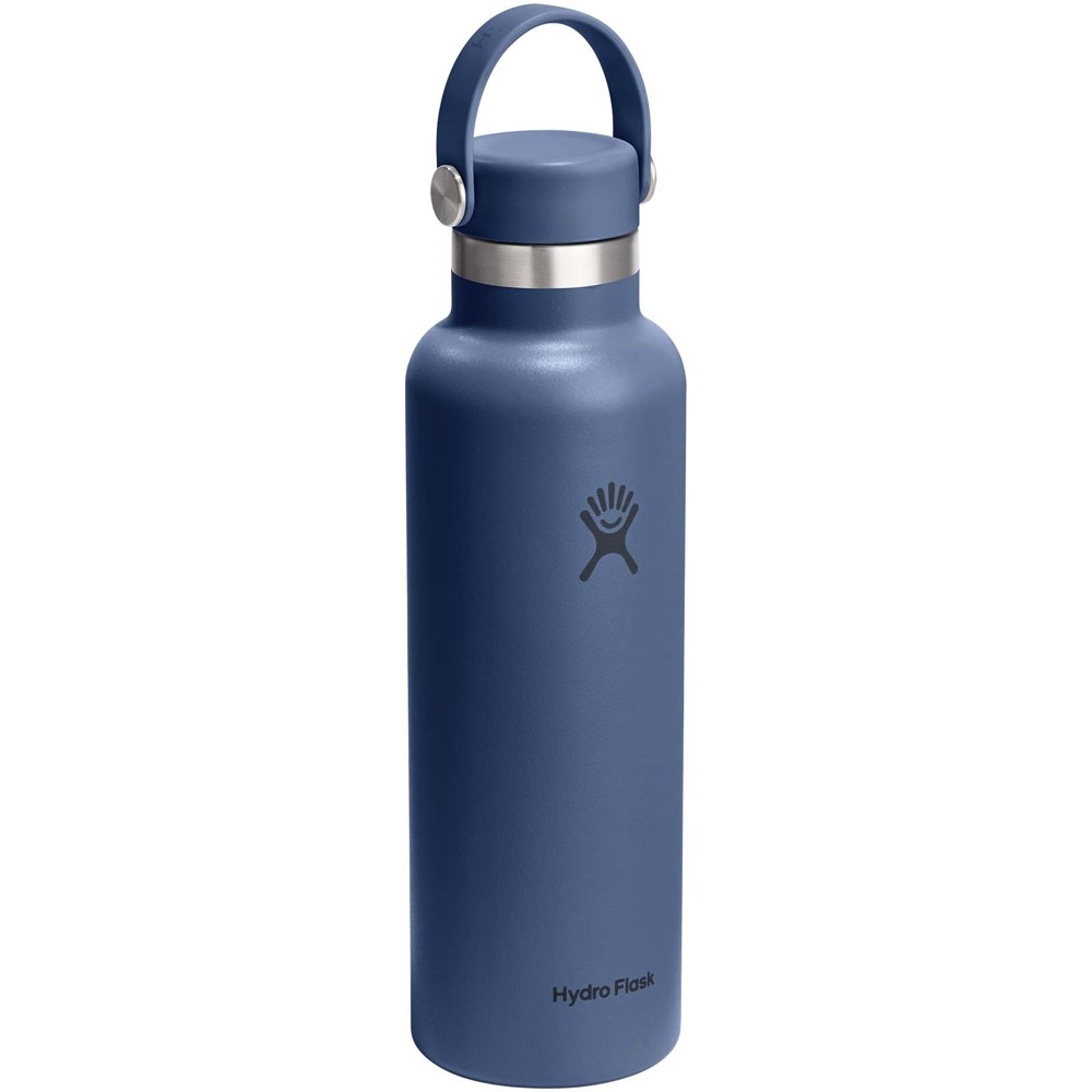 Hydra Flask Standard Mouth 621 ml isolierte Edelstahl Trinkflasche mit Strohhalmverschluss - mittelblau