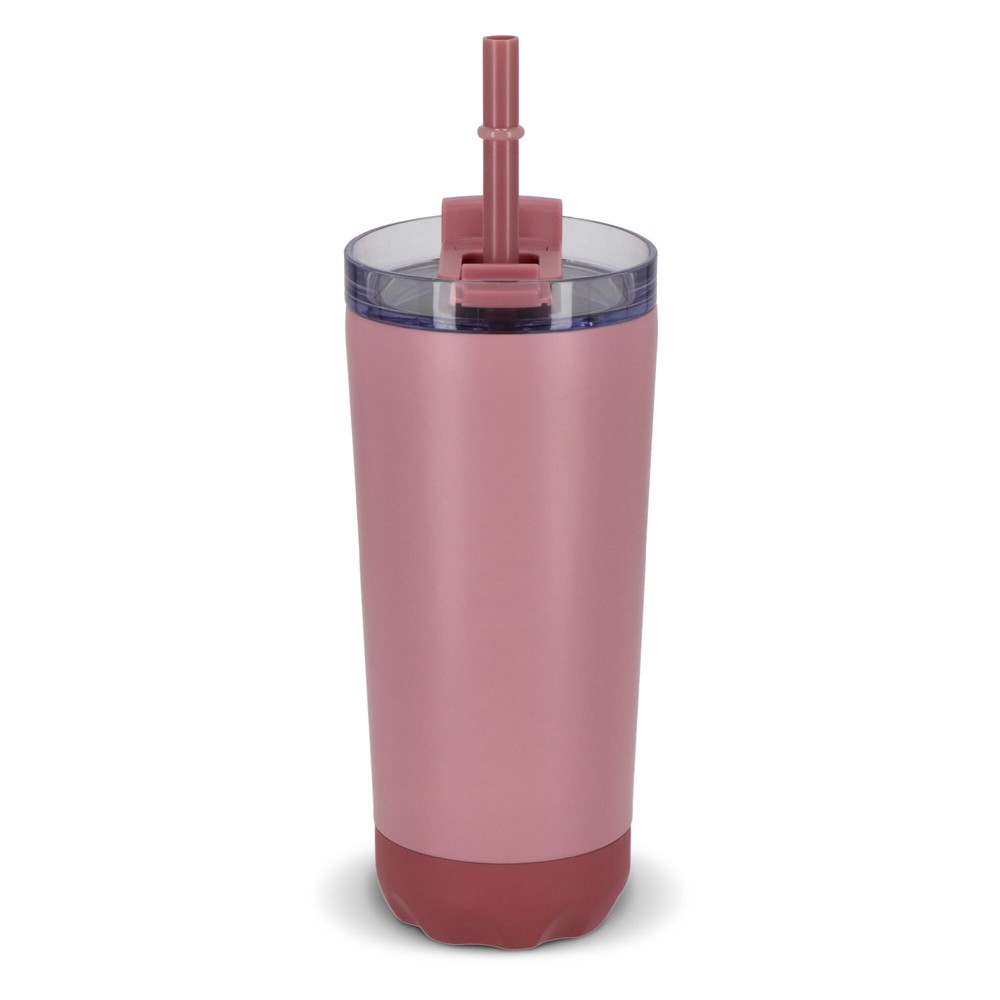 InSideOut doppelwandiger Norden-Trinkbecher aus Edelstahl mit Strohhalm, 600 ml