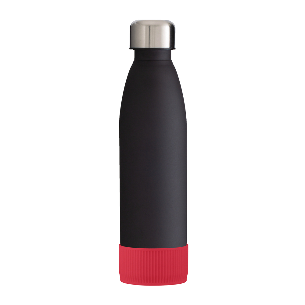 Trinkflasche RETUMBLER-myTOULON GLASS - rot, schwarz