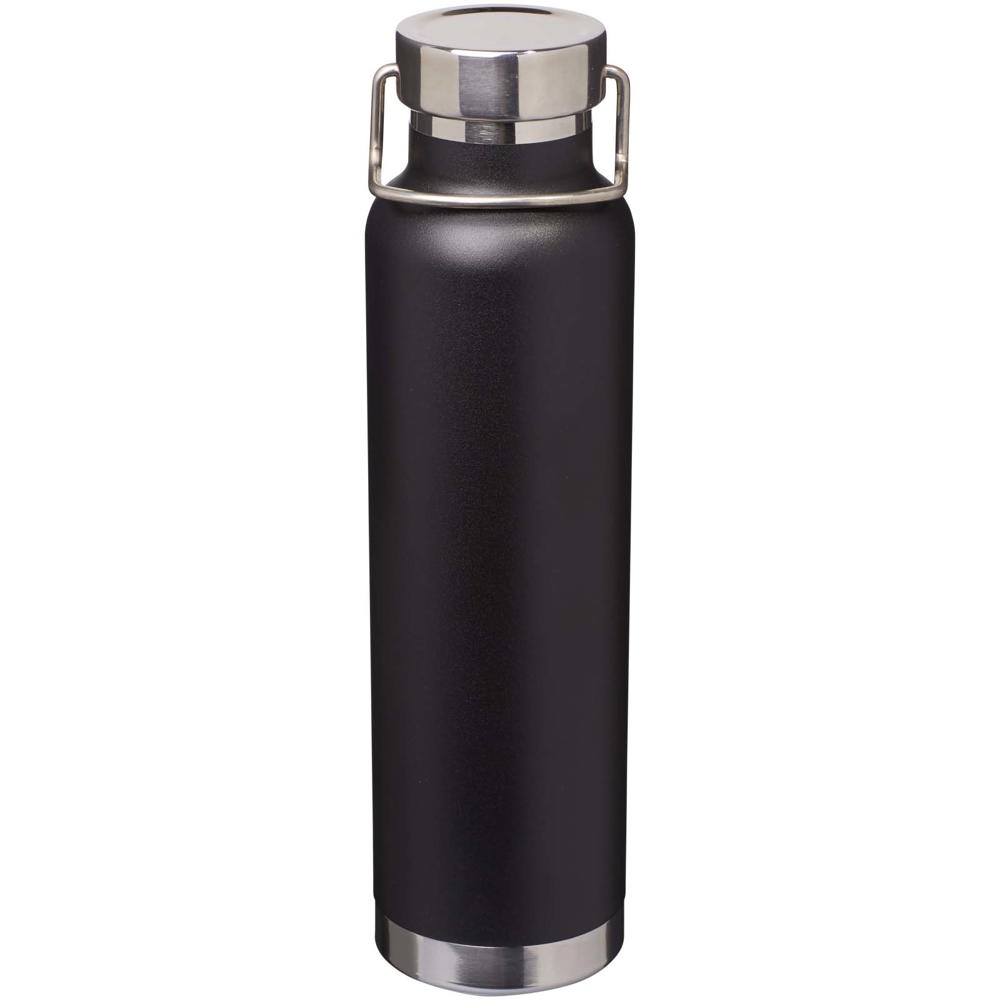 Thor 650 ml RCS-zertifizierte Kupfer-Vakuum Isolierflasche aus recyceltem Edelstahl  - Schwarz