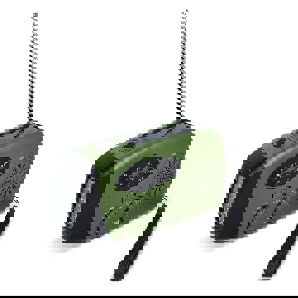 SafeSound Notfallradio mit Solar und Handaufzug - dunkelgrün