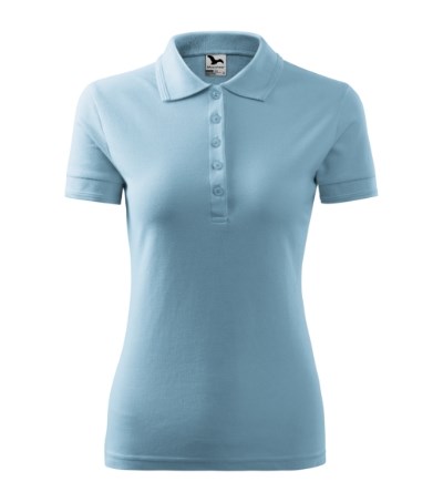 Polohemd Damen Pique Polo himmelblau