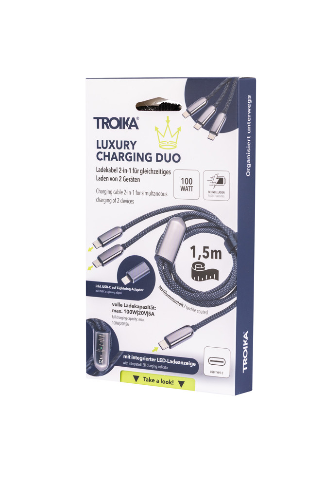 TROIKA Ladekabel LUXURY CHARGING DUO