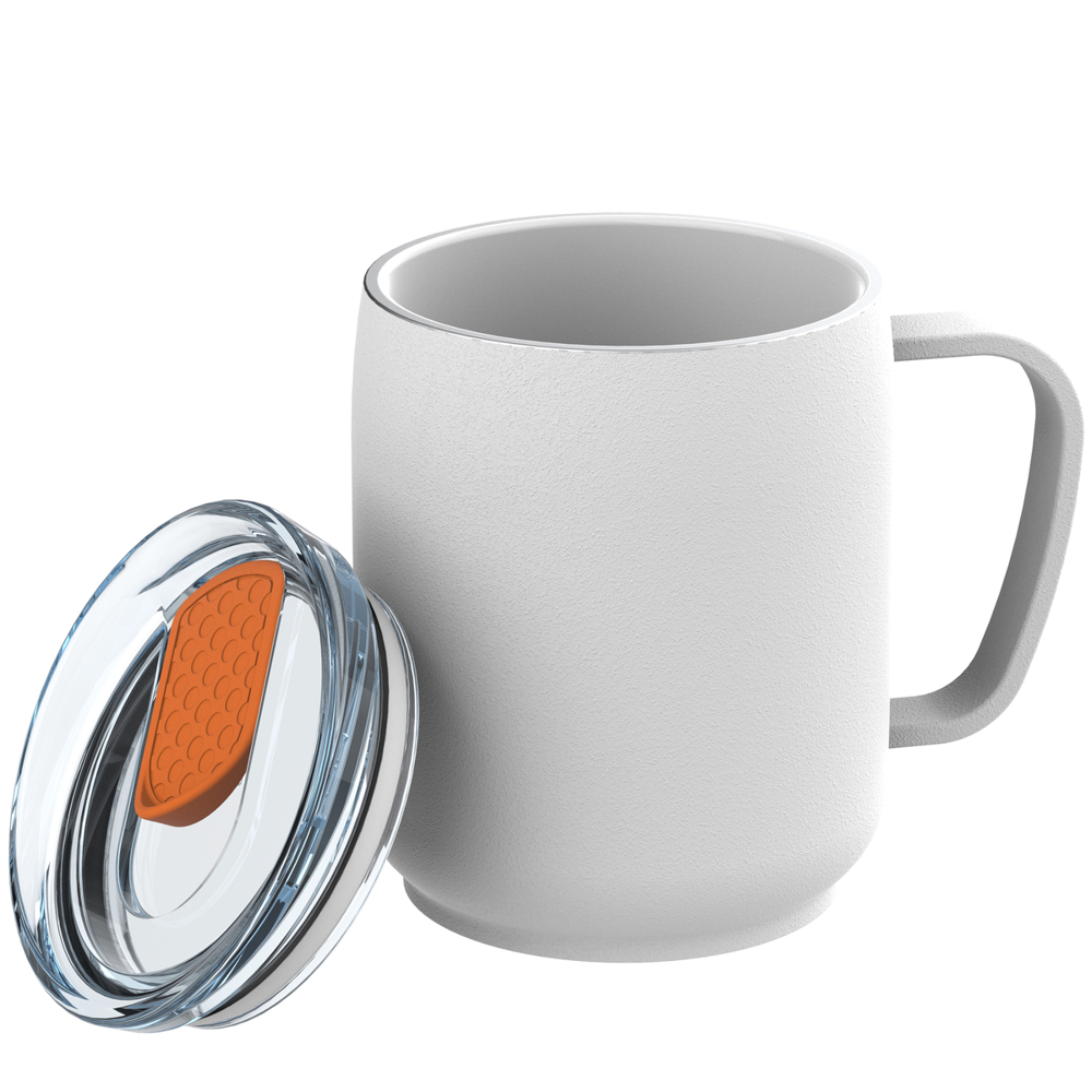 Thermobecher RETUMBLER-myNIZZA CERAMIC - orange, weiß, transparent