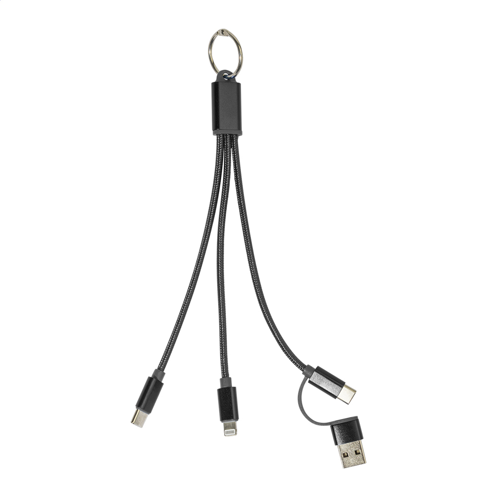 Rafob - USB-Ladekabel mit Schlüsselanhänger - Schwarz