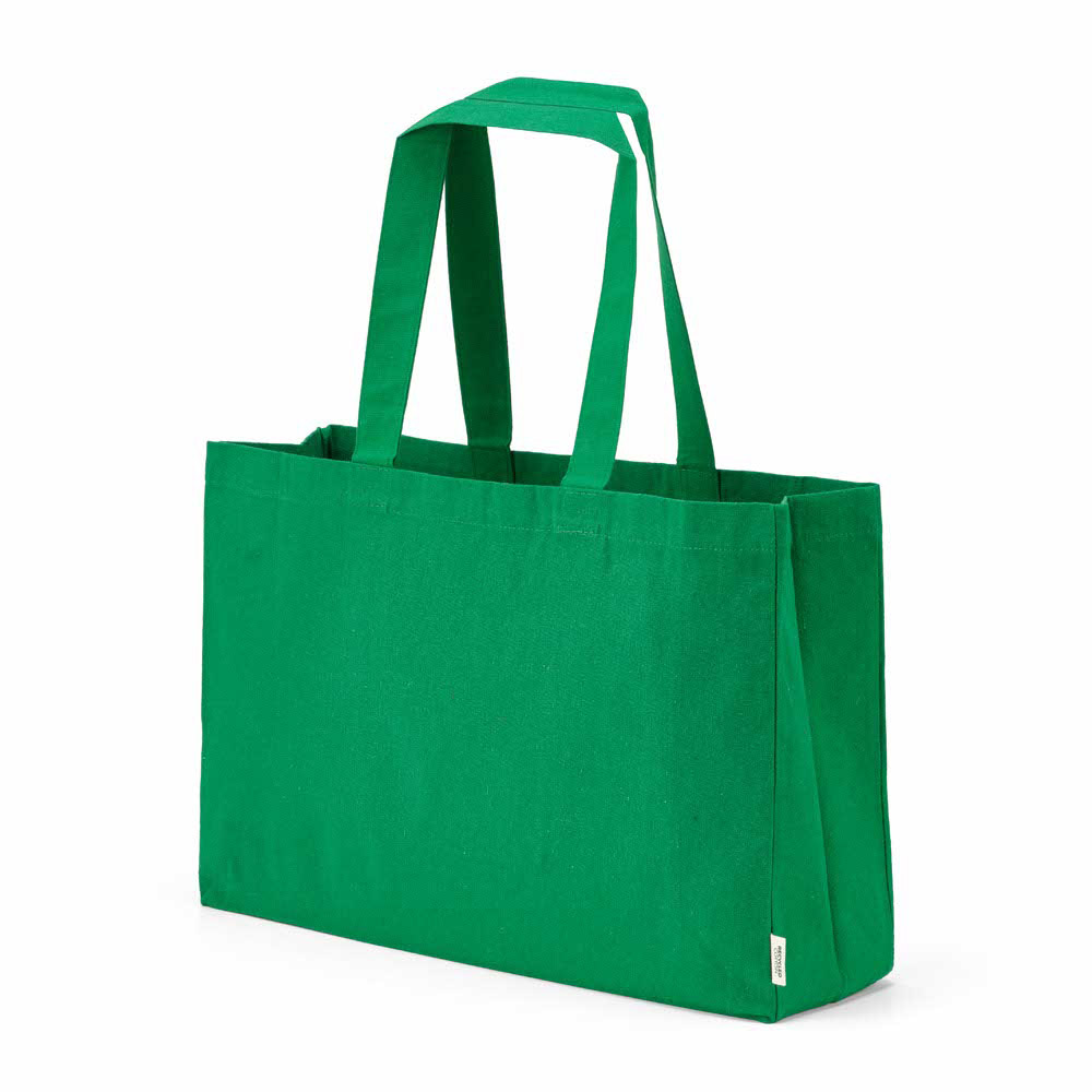 Makalu Einkaufstasche aus recy. Baumwolle, 280g/m², 65cm Henkel - Marineblau - Grün