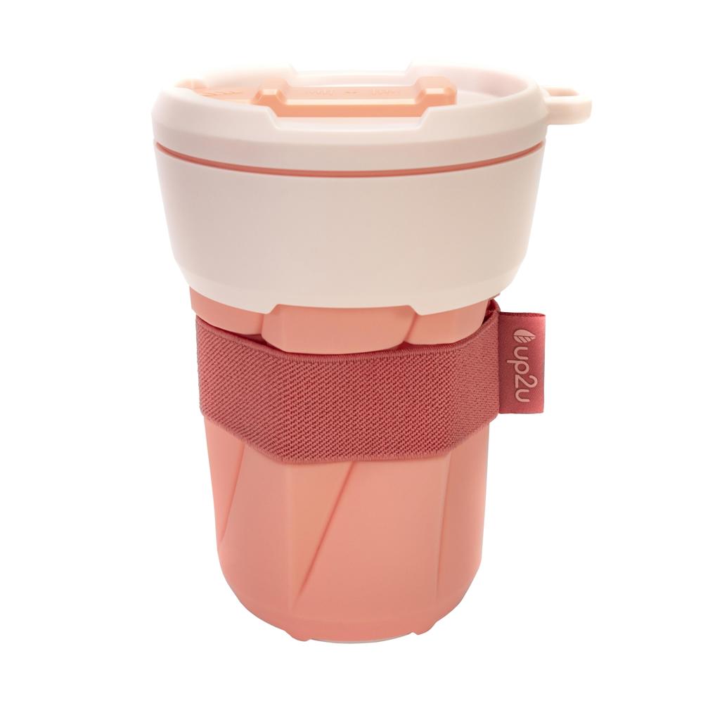 Kaffeebecher "up2u", 0,35 l - aprikose/weiß