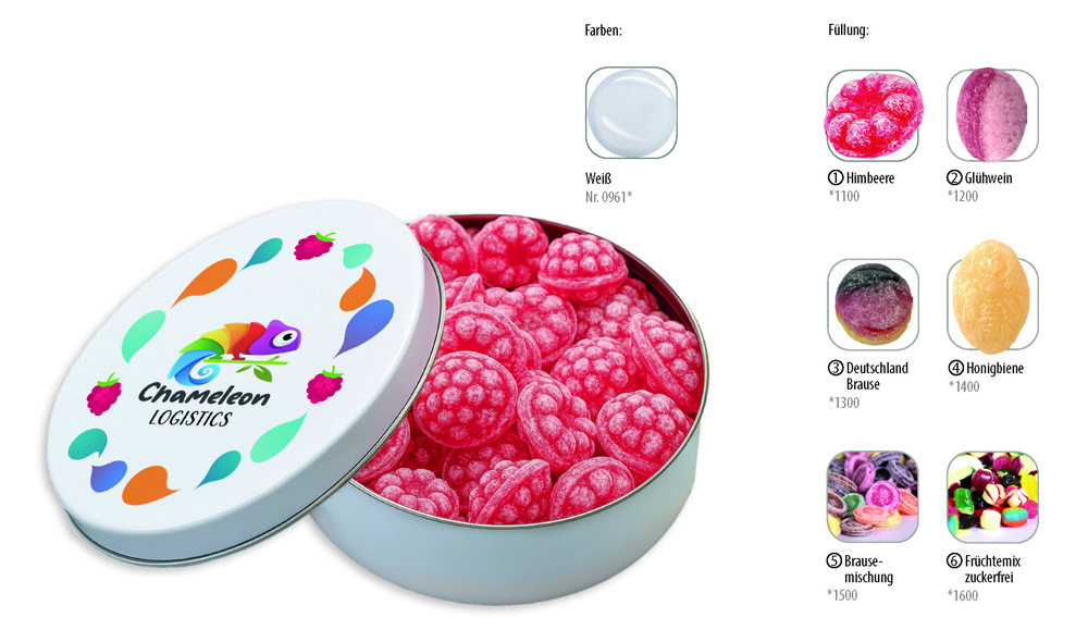 Runddose 99 120 g  ,  Inhalt:  Bonbon Brausemischung