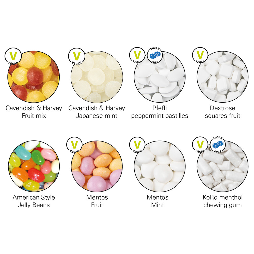 Klappdose, matt-silber, Mentos Kaudragee Mint