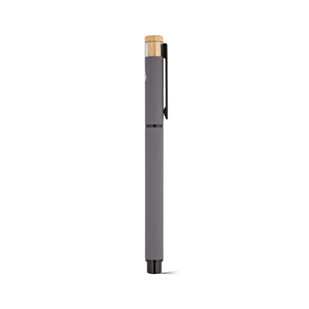 Thoreau Rollerball aus recy. Aluminium, blau, Dokumental®-Gel-Tinte 0,6km - Grau