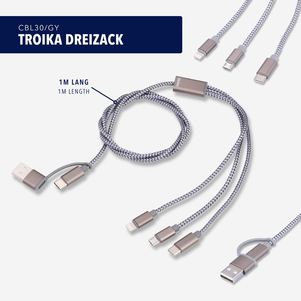 TROIKA Ladekabel TROIKA DREIZACK