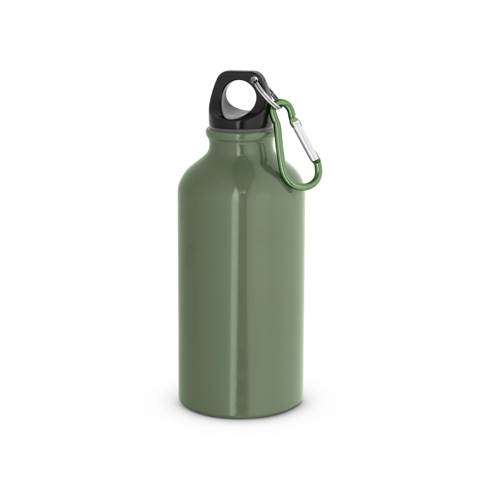 LANDSCAPE S. Bouteille de sport 400mL en aluminium avec mousqueton - kaki écru