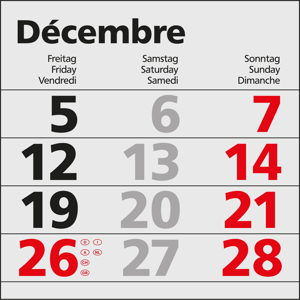 3-Monatskalender Einblatt Primus 3 Post A