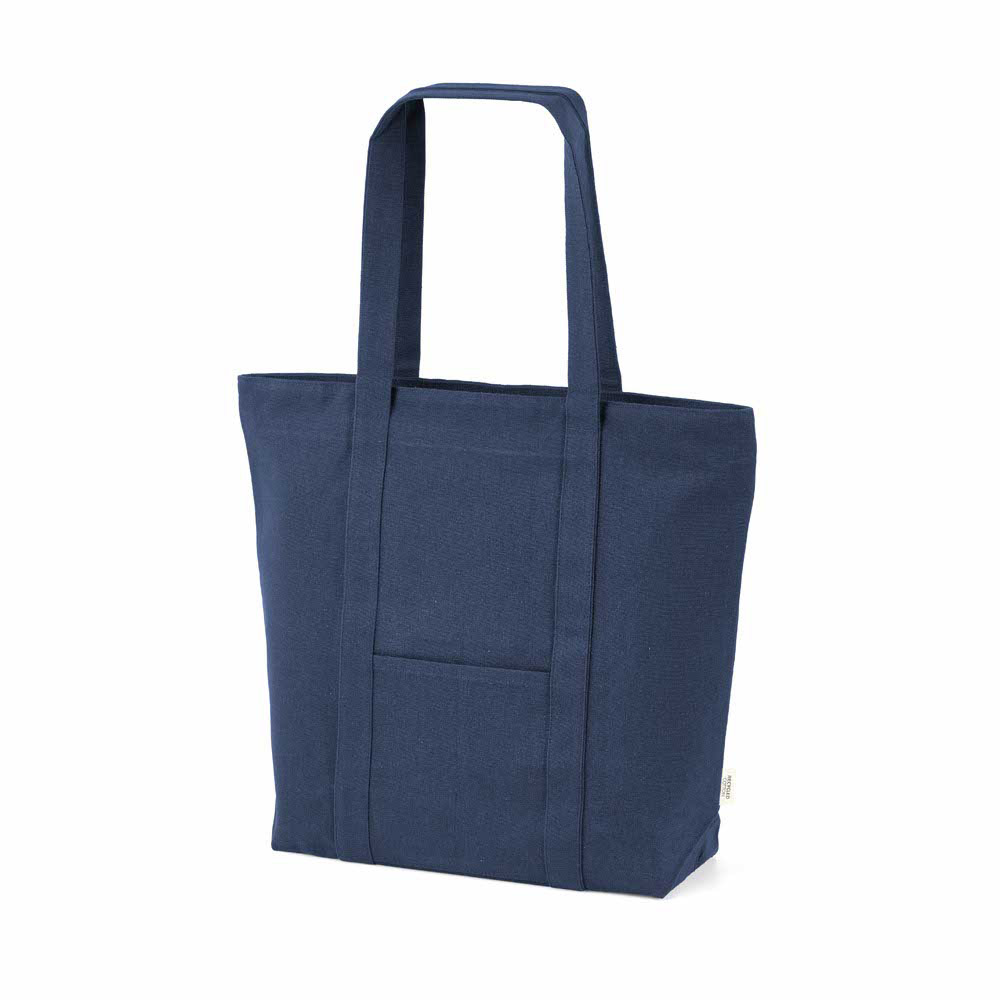 Illimani Einkaufstasche aus recy. Baumwolle, 360g/m², 65cm Henkel - Marineblau