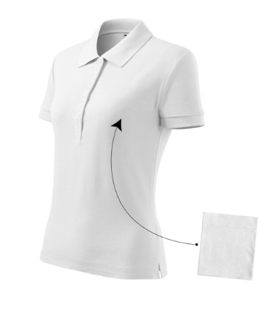 Polohemd Damen Cotton zitronengrün - weiss