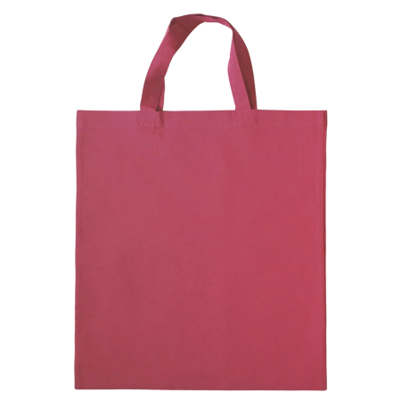 Baumwolltasche farbig mit kurzen Henkeln 136 gr/m2 - rosa