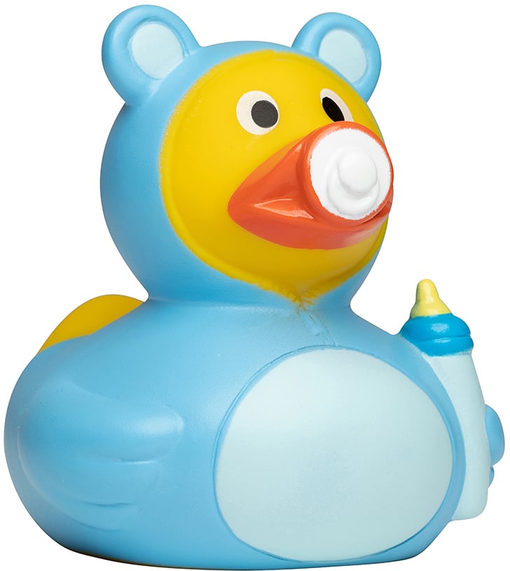 Quietsche-Ente Baby, rosa, one size - hellblau