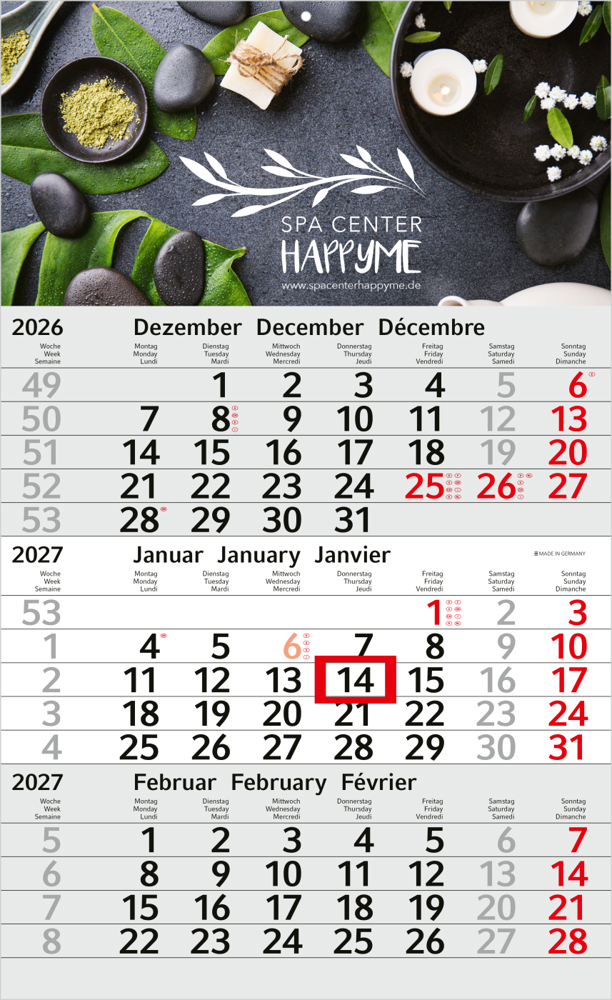 3-Monatskalender Budget 3 EXPRESS Schrift leicht