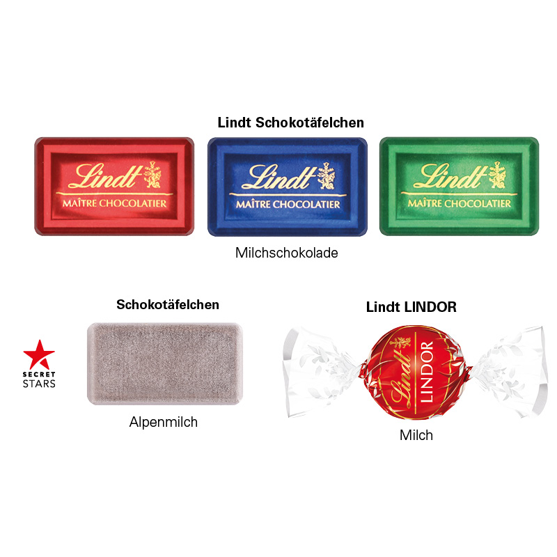Geschenkbox Mini Tanne, Alpenmilch Schokotäfelchen