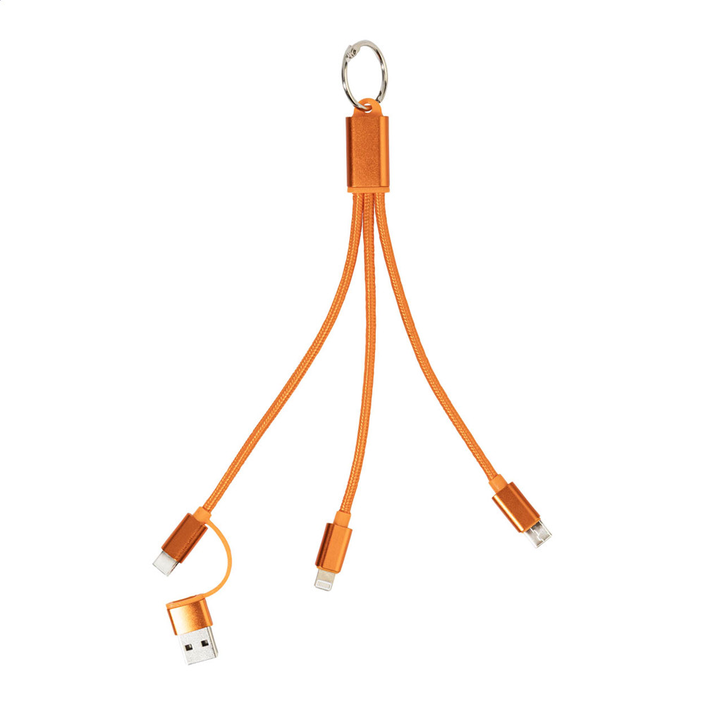 Rafob - USB-Ladekabel mit Schlüsselanhänger - Orange