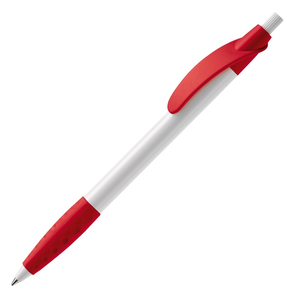Kugelschreiber Cosmo Grip HC - Weiss / Rot