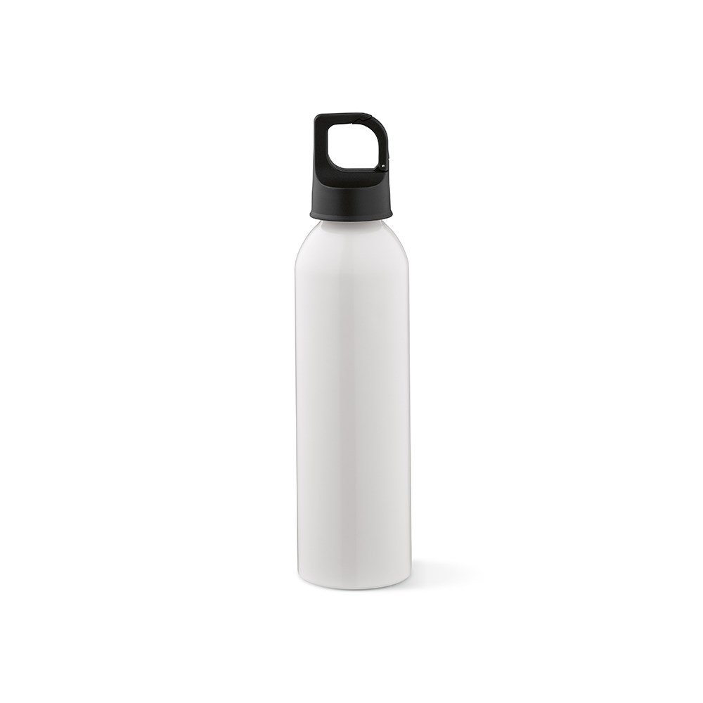 Mackenzie Trinkflasche rAluminium, 690 ml. Auslaufsicher. Mit Karabinerdeckel - Weiß
