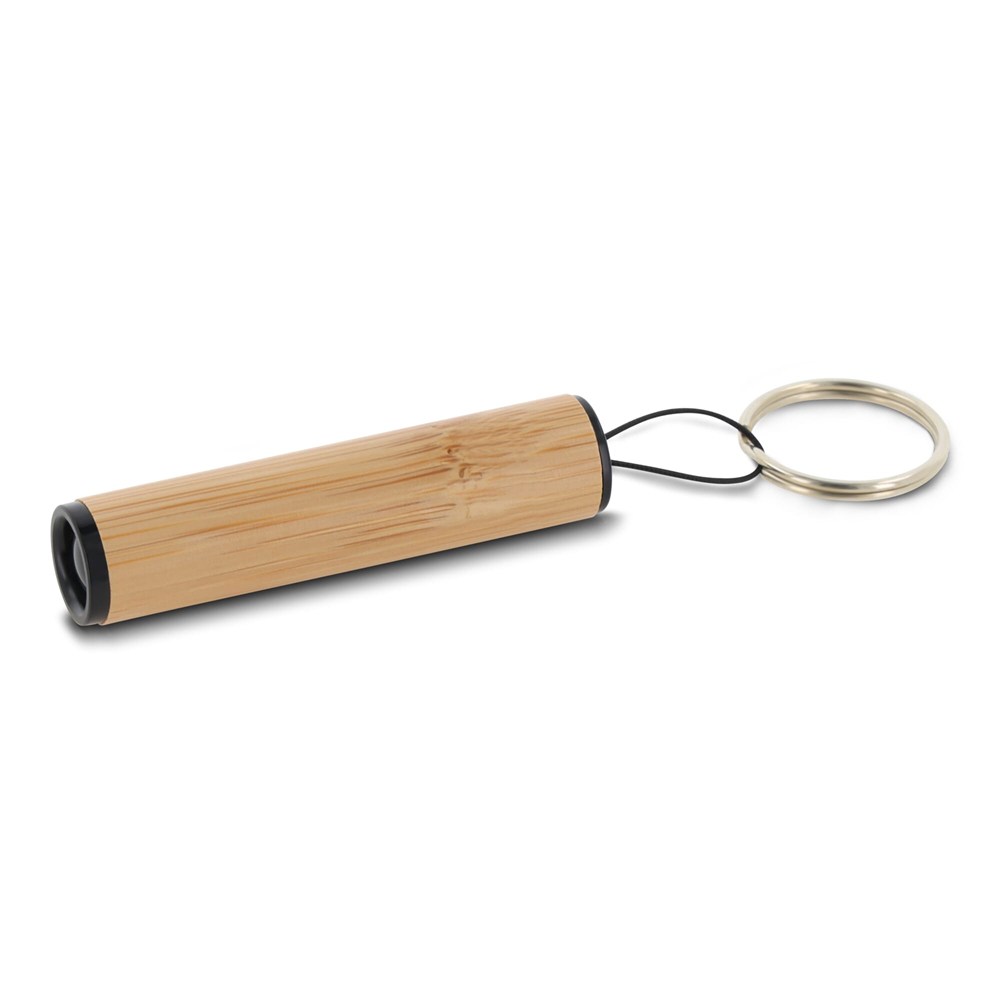 Porte-clés lampe de poche en bambou