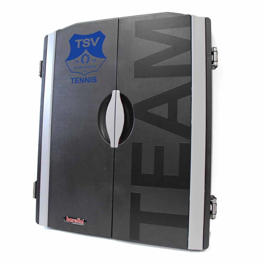 Allflash Dartautomat CB-90 individuell | Individualisierung per High-Grip-Folie (Logo + Holzdekor)