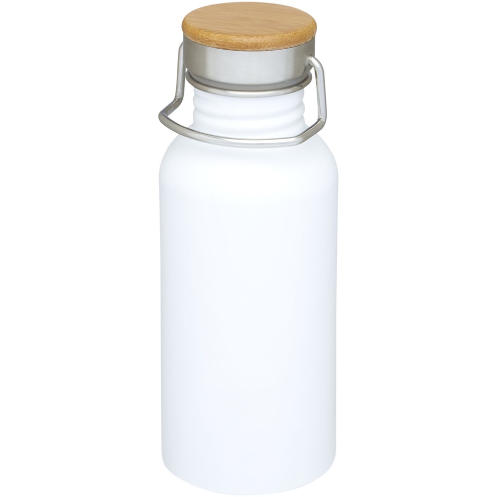 Thor 550 ml einwandige Trinkflasche aus recyceltem Edelstahl - weiss