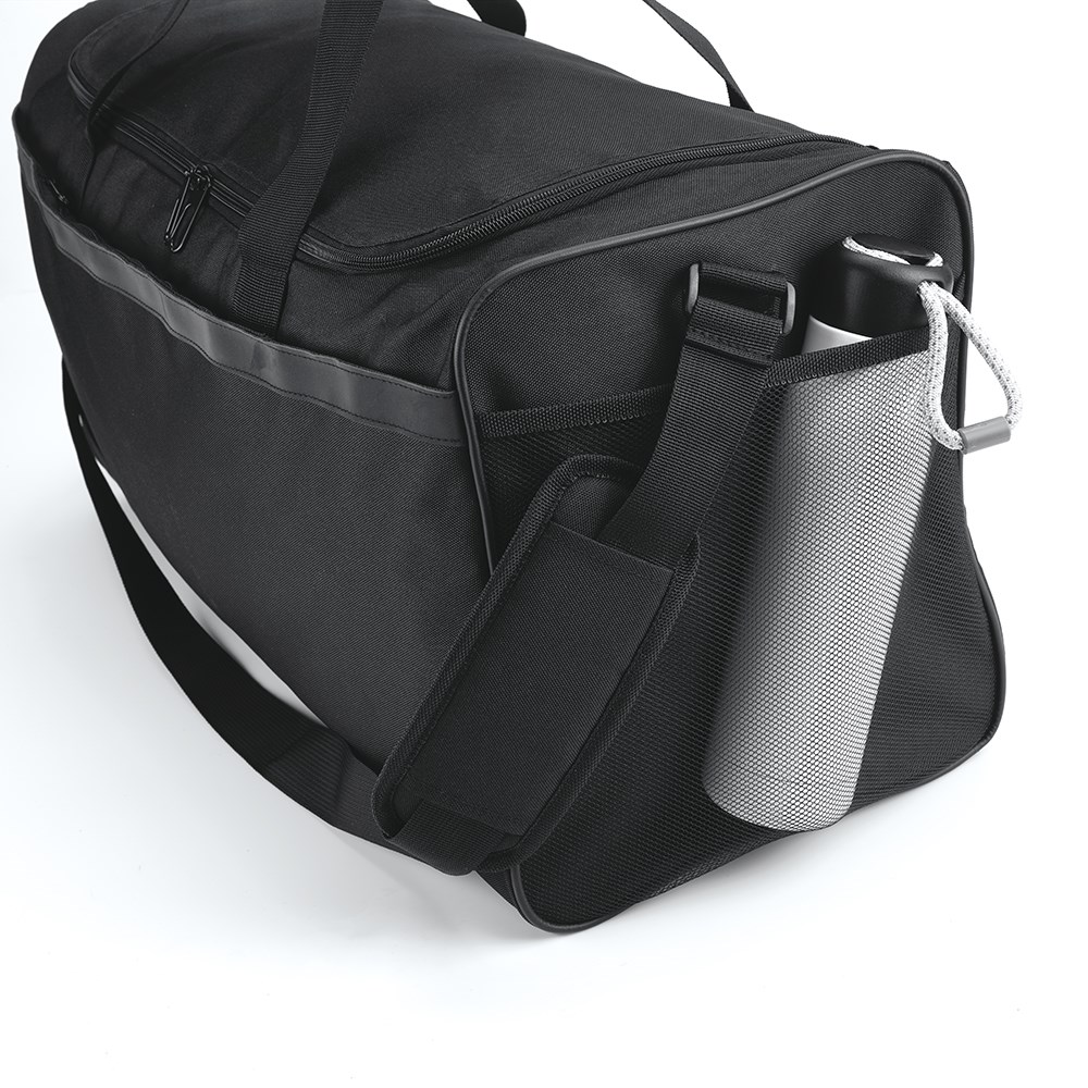 Sac sport São Paulo L 50L rPET, bandes réfléchissantes - Noir