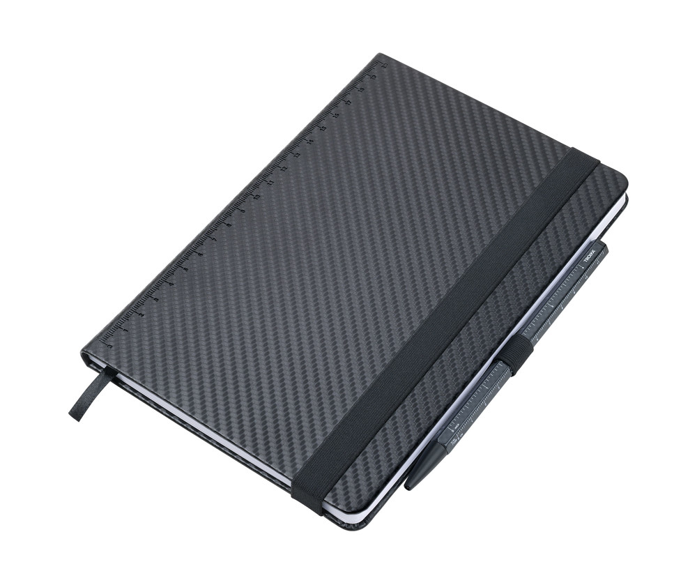 TROIKA Notizblock SLIMPAD A5 - Carbon Optik
