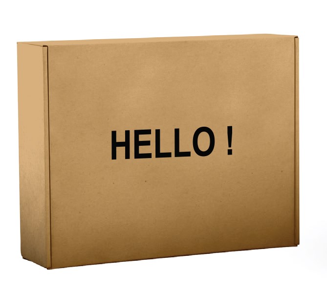 Versandbox 230x150x100 mm - ECO Kraft - innen & außen bedruckt