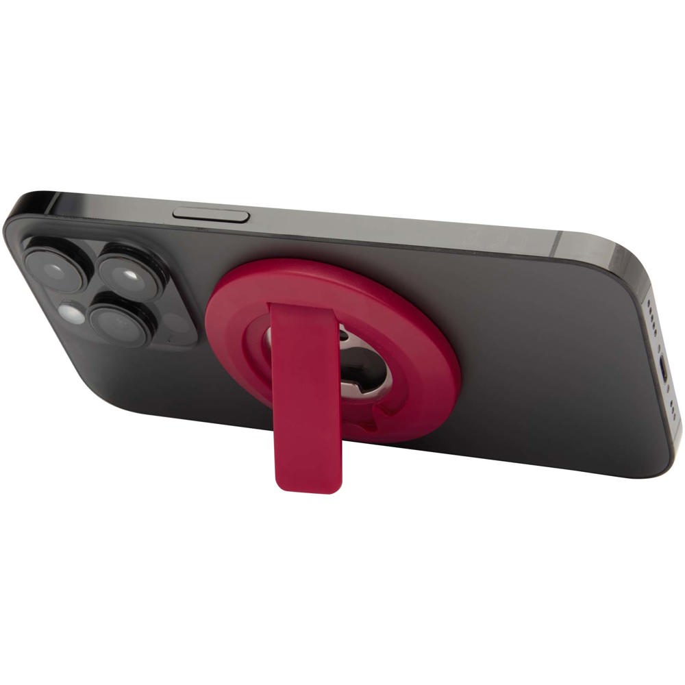 Support de téléphone magnétique Ain en plastique recyclé avec décapsuleur  - rouge