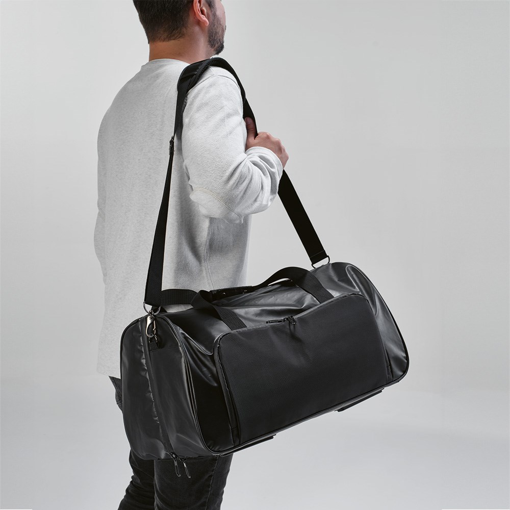 Sac sport Istanbul 33L en rPET, fermetures Zip étanches - Gris - Noir