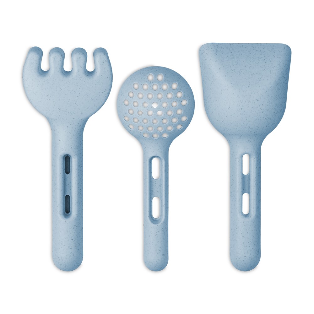 KOZIOL KLIKK SAND Sandwerkzeug Set 3-teilig - nature flower blue