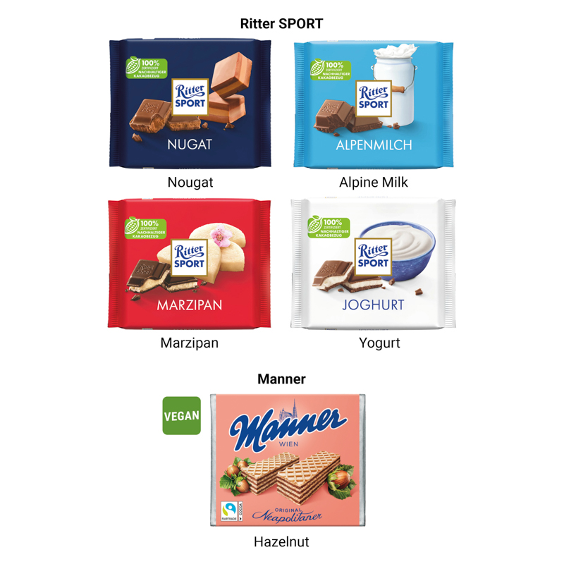 Präsentbox Premium, 3D-Herz, Ritter SPORT Nugat Schokolade