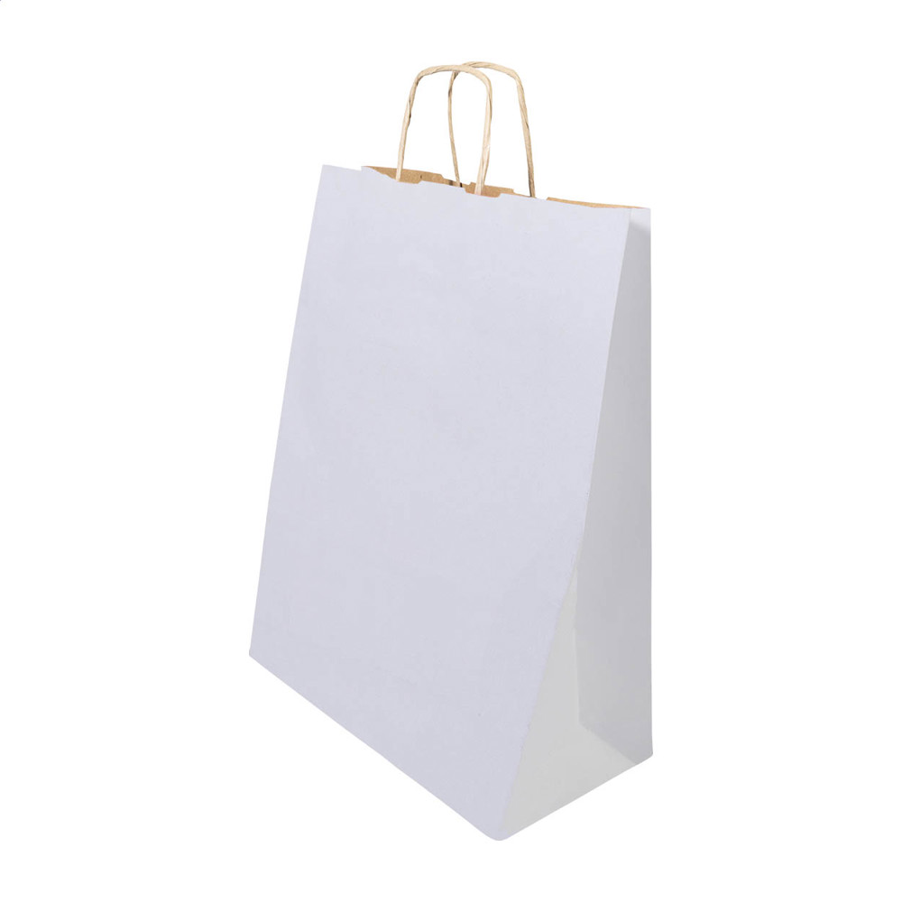 Papbag M - Sac cadeau en papier, format moyen - blanc