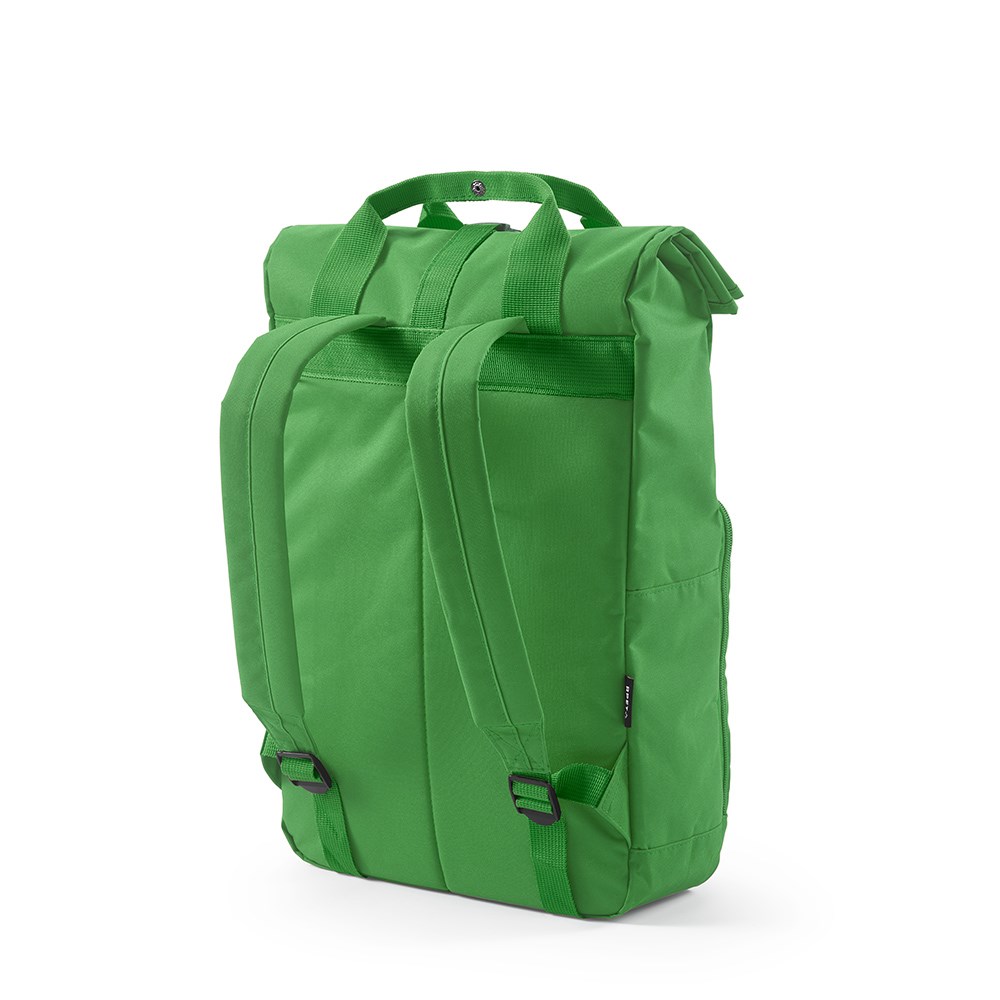 Sac à dos Warsaw 20L rPET. Fermeture enroulable avec boucle. - Vert