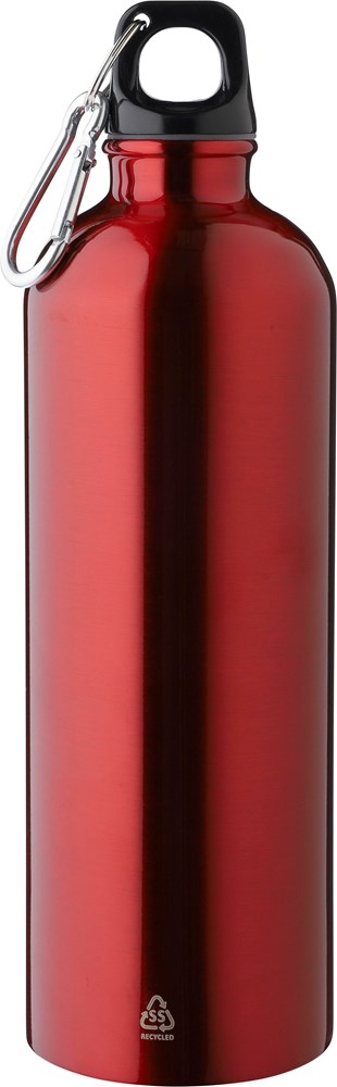 Recycelte einwandige Edelstahlflasche (750 ml) Emeric - rot