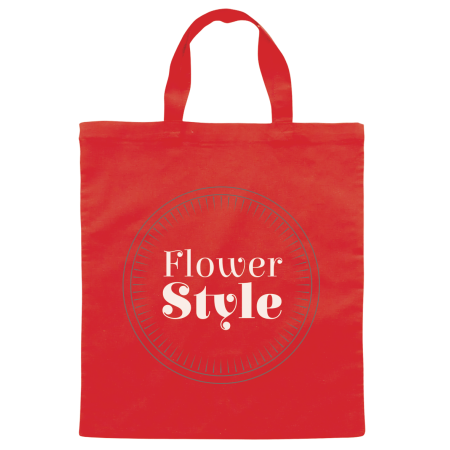 Baumwolltasche farbig mit kurzen Henkeln 136 gr/m2 - rot