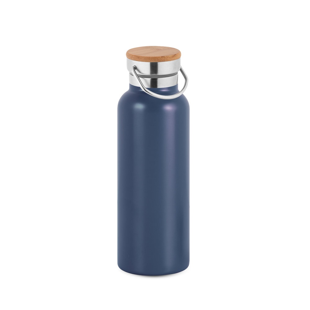 RAGNAR. Bouteille en acier inoxydable (36% recyclée) avec double parois sous vide 570 mL - bleu foncé