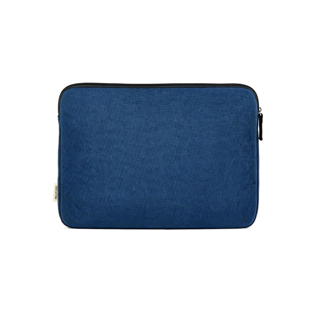 Dubai Laptop-Hülle aus recy. Baumwolle, 270g/m². Für Laptops bis 15,6" - Natur - Marineblau