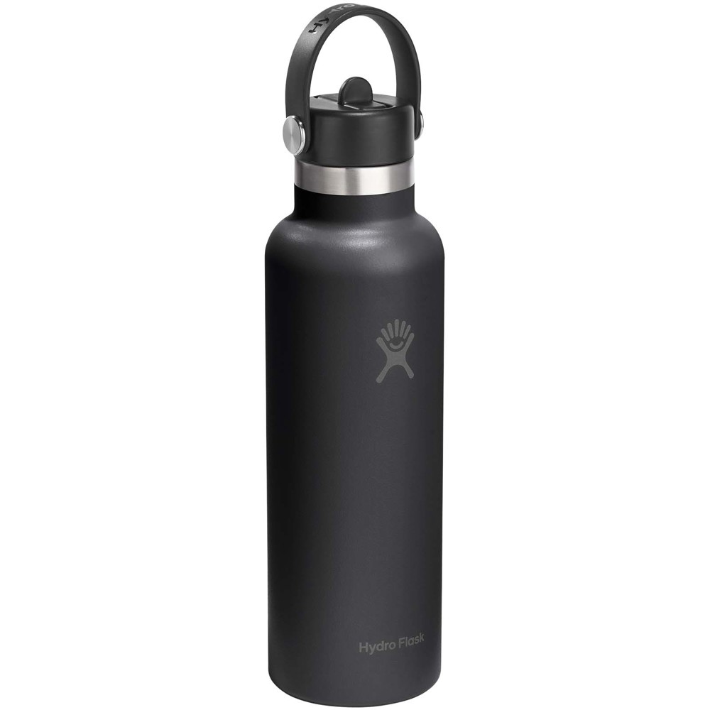 Hydra Flask Standard Mouth 621 ml isolierte Edelstahl-Trinkflasche - schwarz