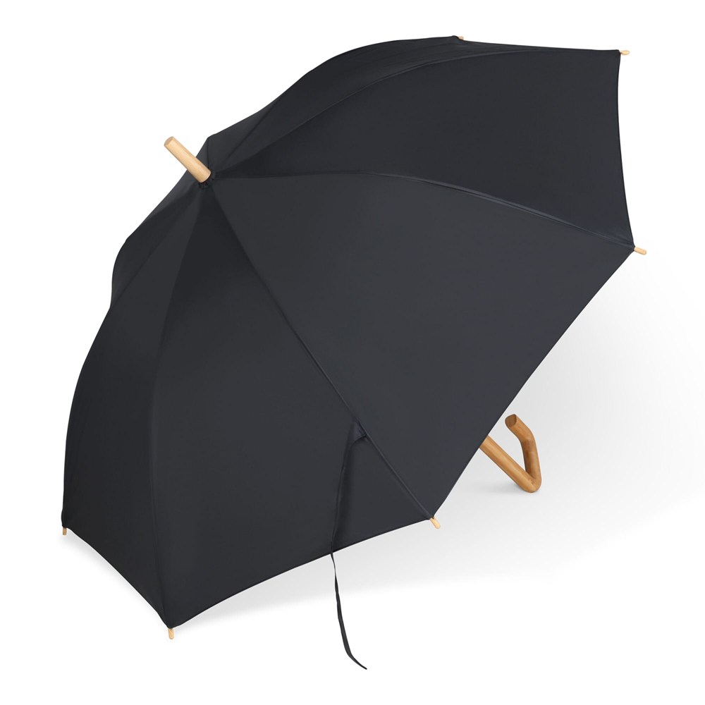 23” Regenschirm aus R-PET-Material mit Automatiköffnung - schwarz