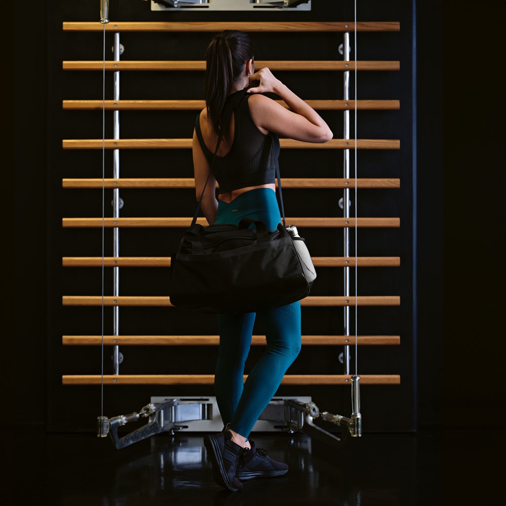 Sac sport São Paulo L 50L rPET, bandes réfléchissantes - Noir