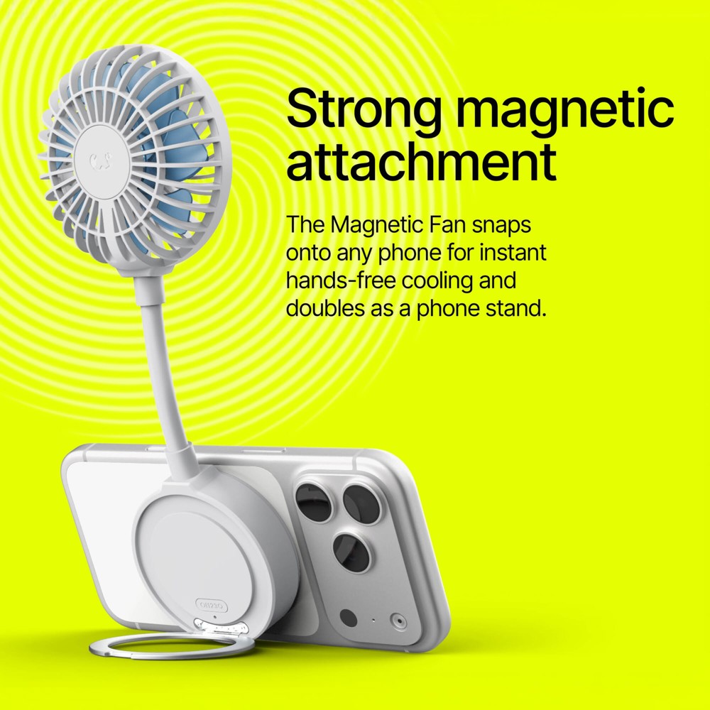 Fresh 'n Rebel Ventilateur Magnétique Sans Fil avec Support pour Téléphone