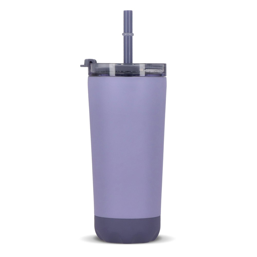 InSideOut doppelwandiger Norden-Trinkbecher aus Edelstahl mit Strohhalm, 600 ml