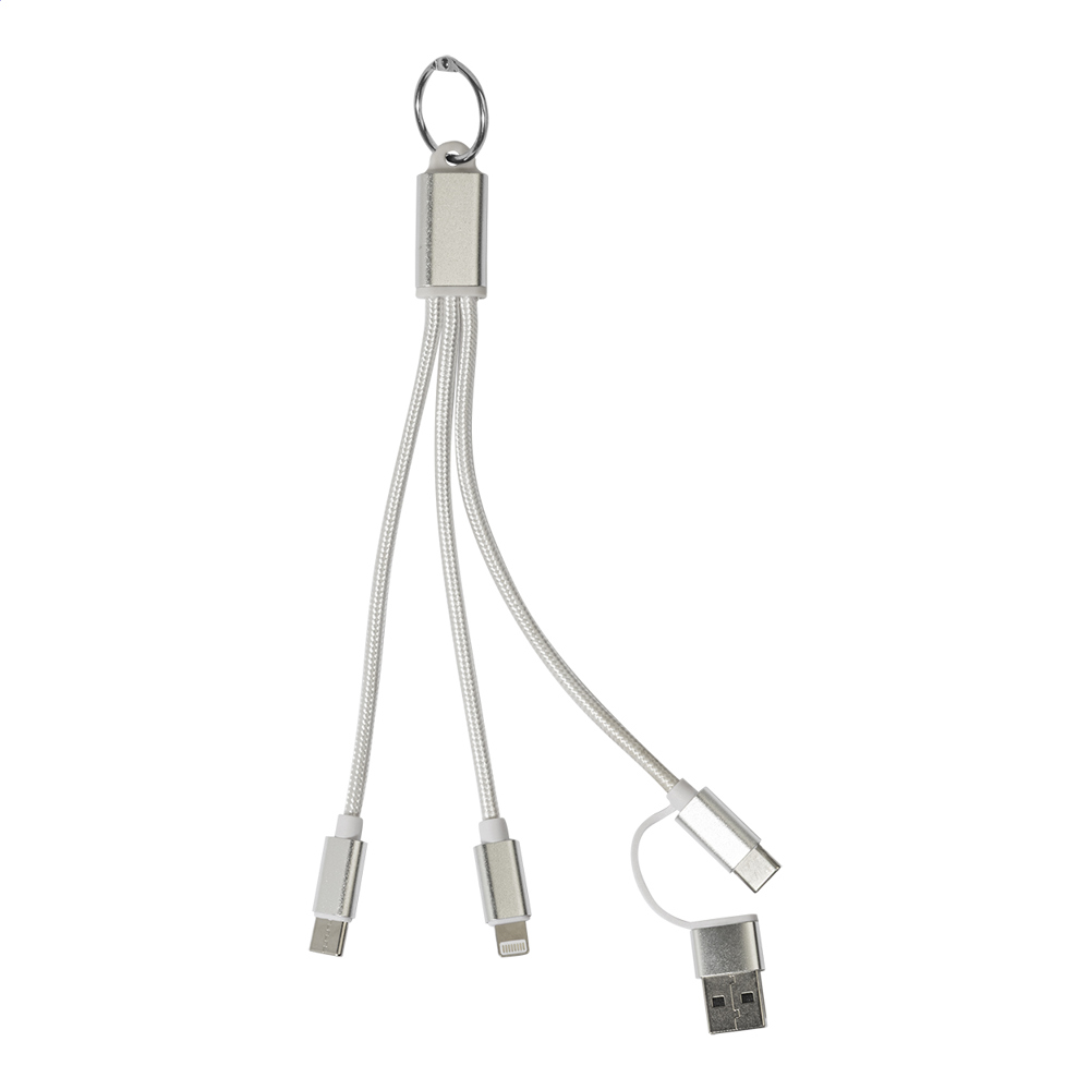 Rafob - USB-Ladekabel mit Schlüsselanhänger - silber
